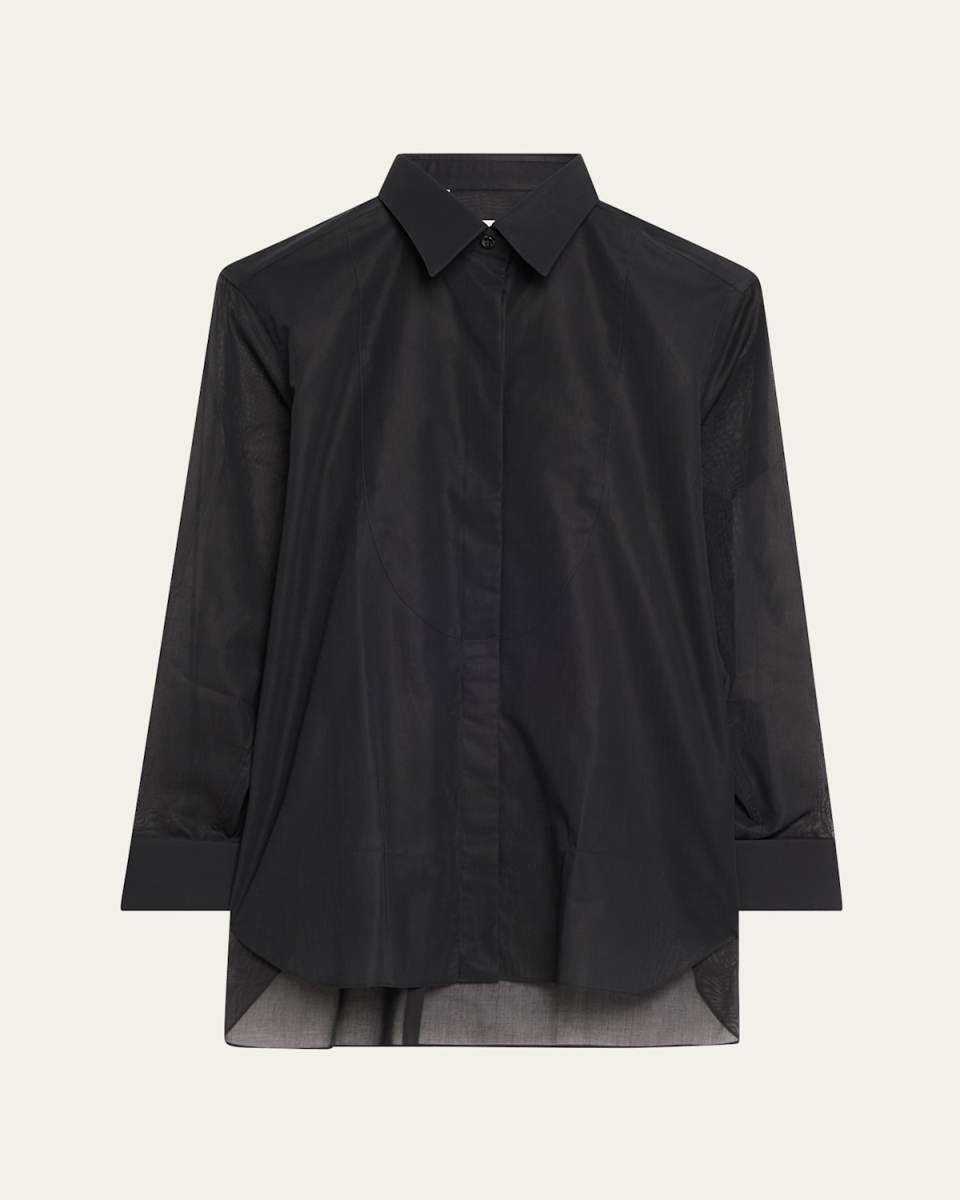 French Cuff Evening Shirt with Plastron